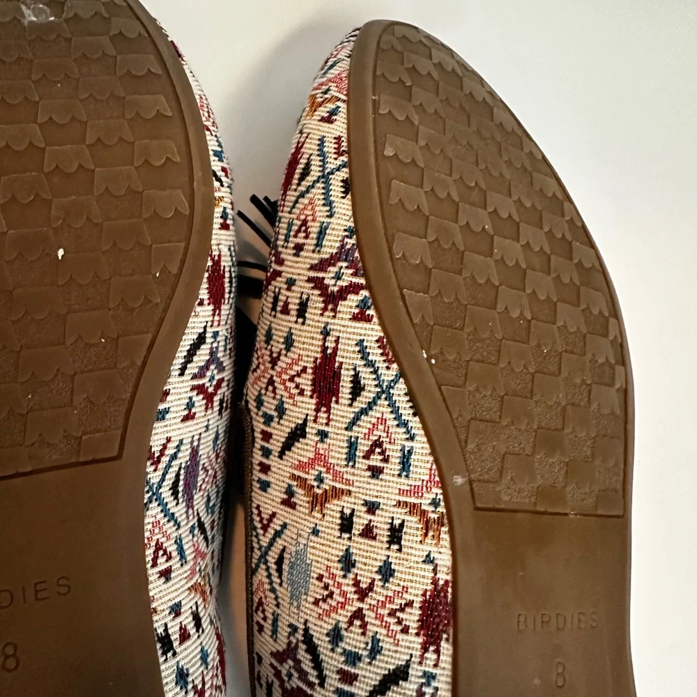 Birdies Women's Starling Loafers Multicolor Patterned Tapestry w/ Tassels size 8 - Picture 12 of 12